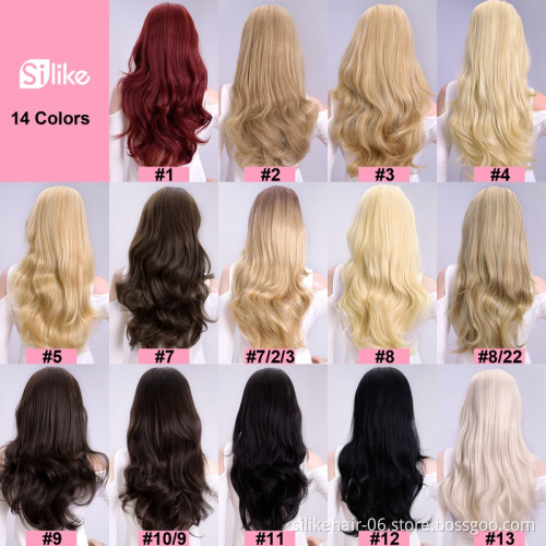 Wholesale 24Inches Women Headband Wig Black Capless Wigs Hair Clips Extension Long Wavy 3/4 Half Wig Synthetic Hair Extensions